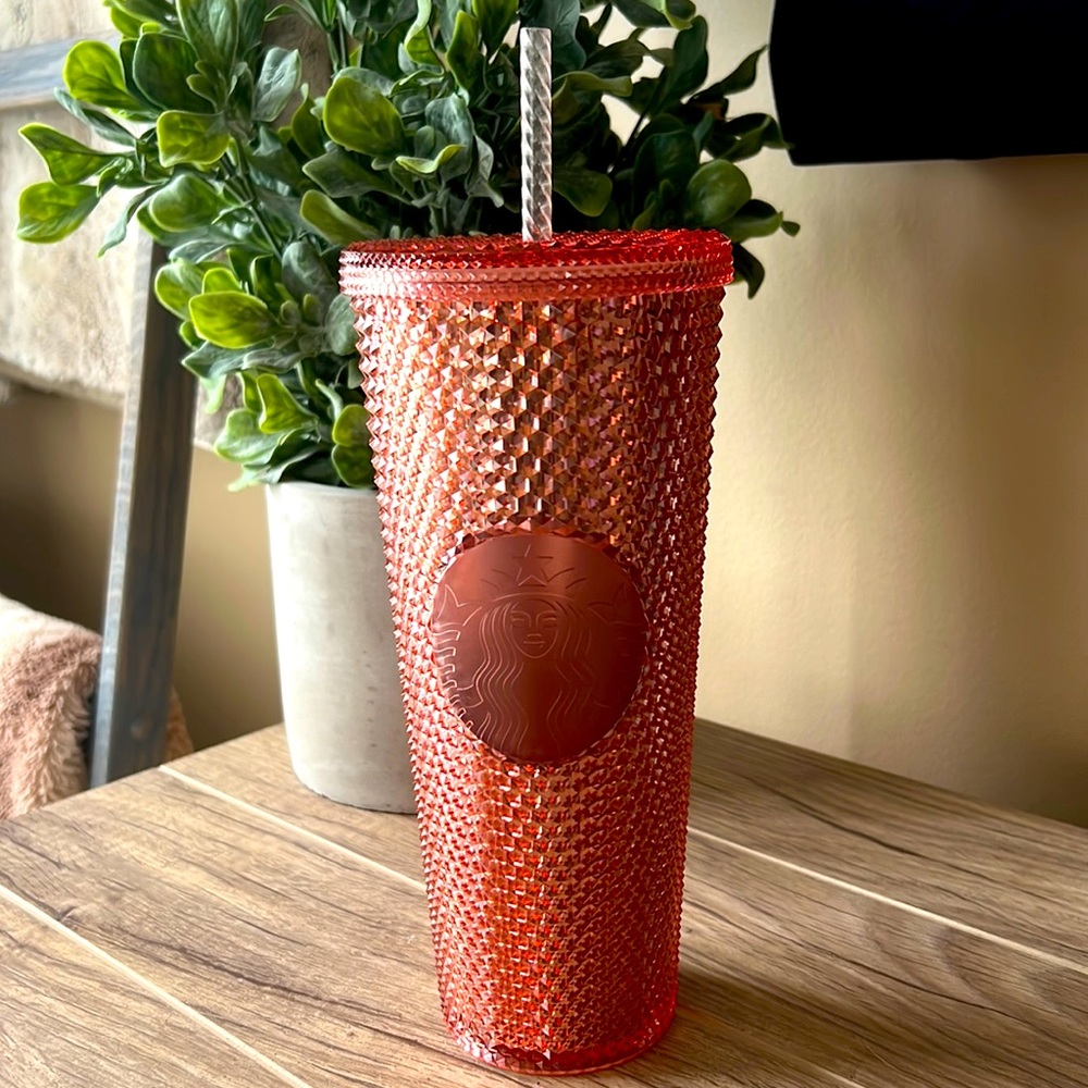 Starbucks 2019 Rose Gold Bling Studded Cold Cup Tumbler 24oz